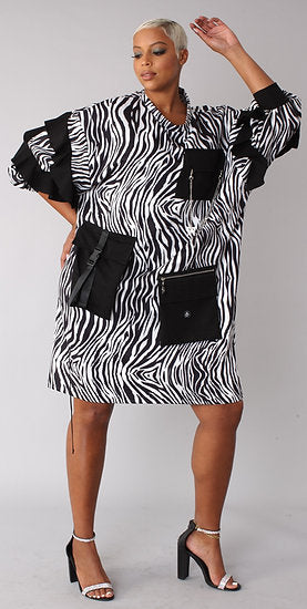 Zebra Print Top - Size 2X